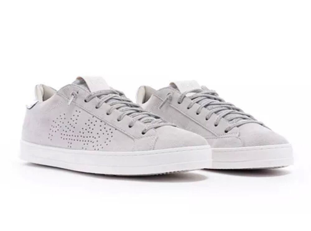 P448 John Suede Metallic Lace Up Sneakers Desi Silver/White 41
